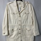 NWT Ann Taylor LOFT Womens Ivory Button Up Basic Jacket Coat Size Medium