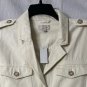 NWT Ann Taylor LOFT Womens Ivory Button Up Basic Jacket Coat Size Medium