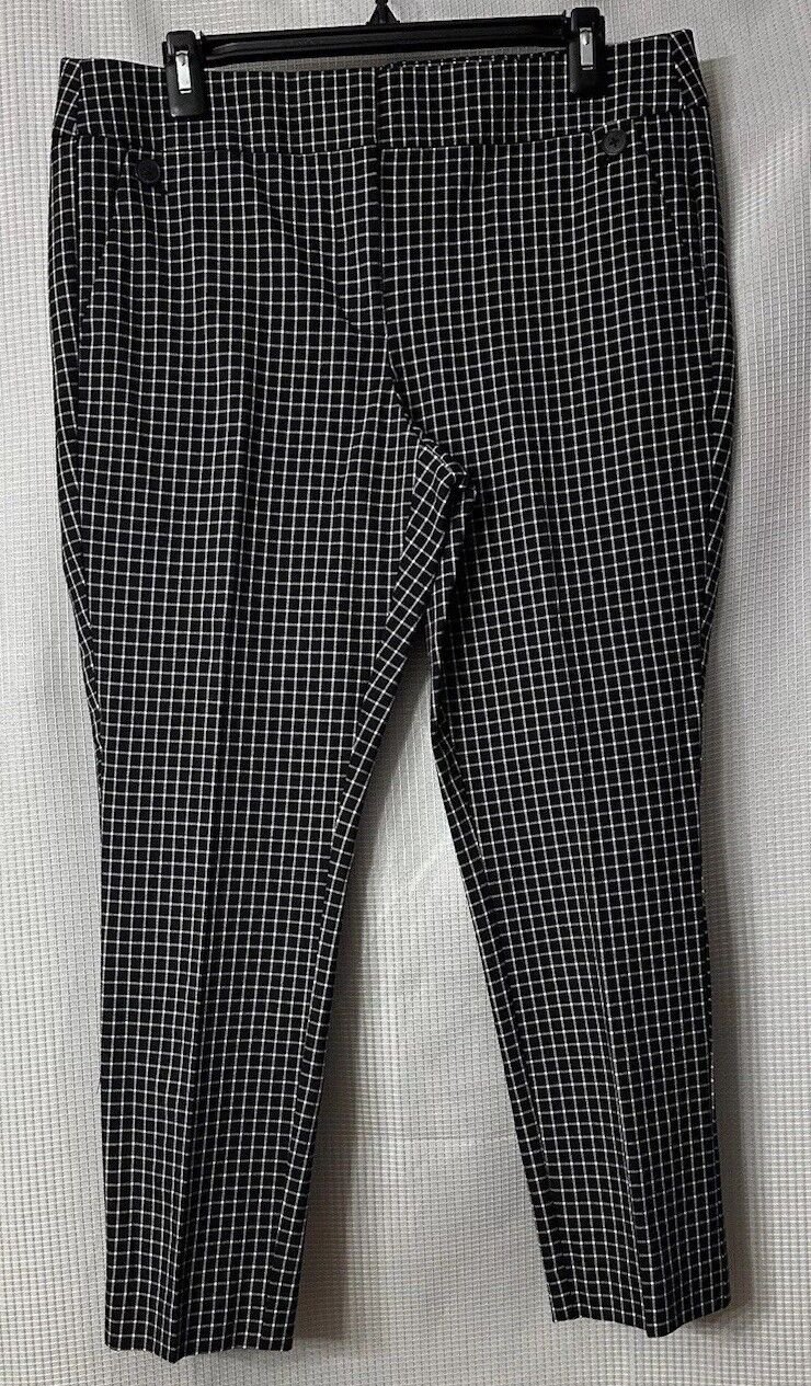 NWT Ann Taylor LOFT Marisa Womens Black White Casual Pants Slacks Size 12 Petite