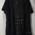 NWOT Liz Claiborne Womens Short Sleeve Black Crochet Top Blouse Shirt Size Large
