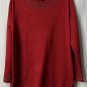 NWT Cable & Gauge Womens Long Sleeve Embellished Pullover Red Sweater Size XL