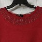 NWT Cable & Gauge Womens Long Sleeve Embellished Pullover Red Sweater Size XL