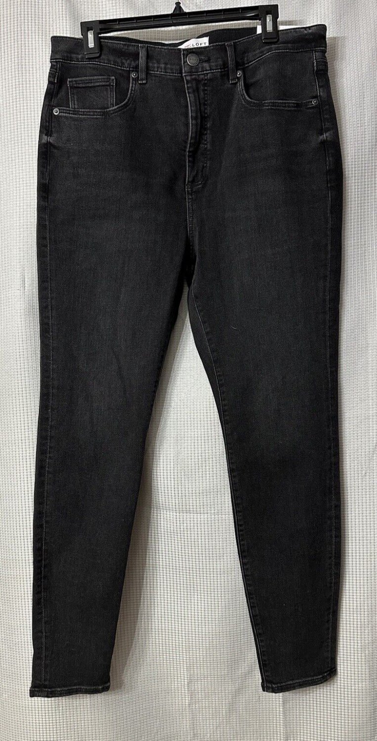 NWT Made and Loved LOFT Ann Taylor Womens High Rise Skinny Black Jeans Size 14
