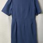 NWT Ann Taylor LOFT Womens Blue Short Sleeve V Neck Zipped Casual Dress Size 12