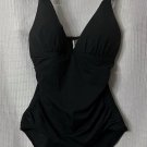 NWT Tommy Bahama Womens One Piece Black Tummy Control Swimsuit Size 10