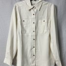 NWT Orvis Womens Long Sleeve Button Tailored Silk Top Blouse Shirt Size Medium