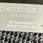 NWT Chicos So Slimming Juliet Slim Leg Pull On Casual Pants Slacks Size 2.5R