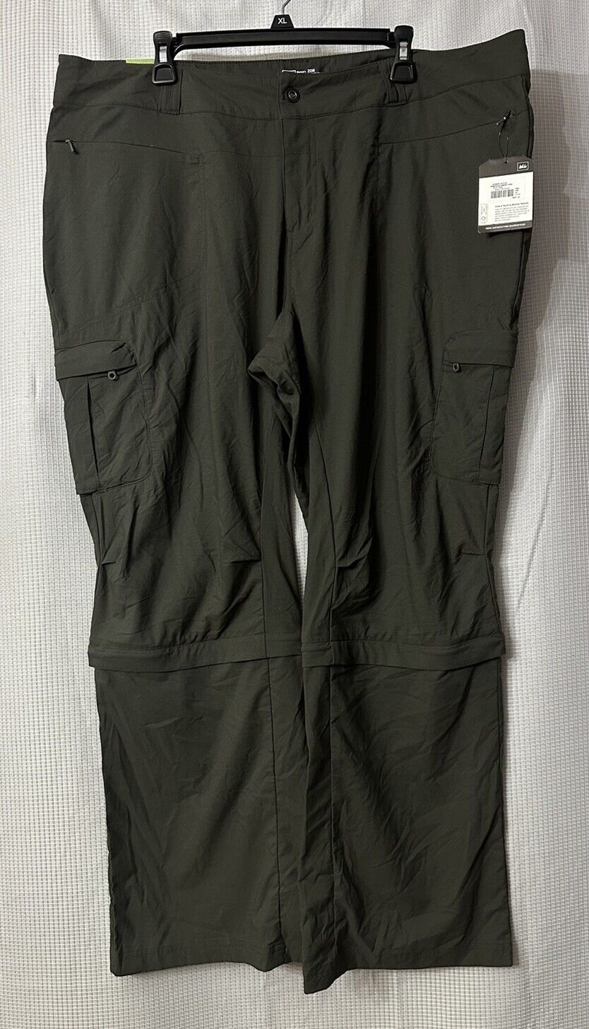 NWT REI Rendezvous Womens Gray Convertible Outdoor Hiking Pants Plus Size 20W
