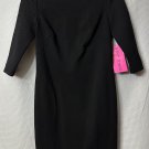 NWT Betsey Johnson Womens Lined Black Zipped Back 3/4 Sleeve Dress Size 2
