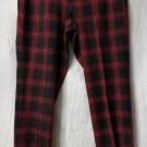 NWT J. Jill Womens Black Red Check Pattern Stretch Pants Slacks Trousers Size 12