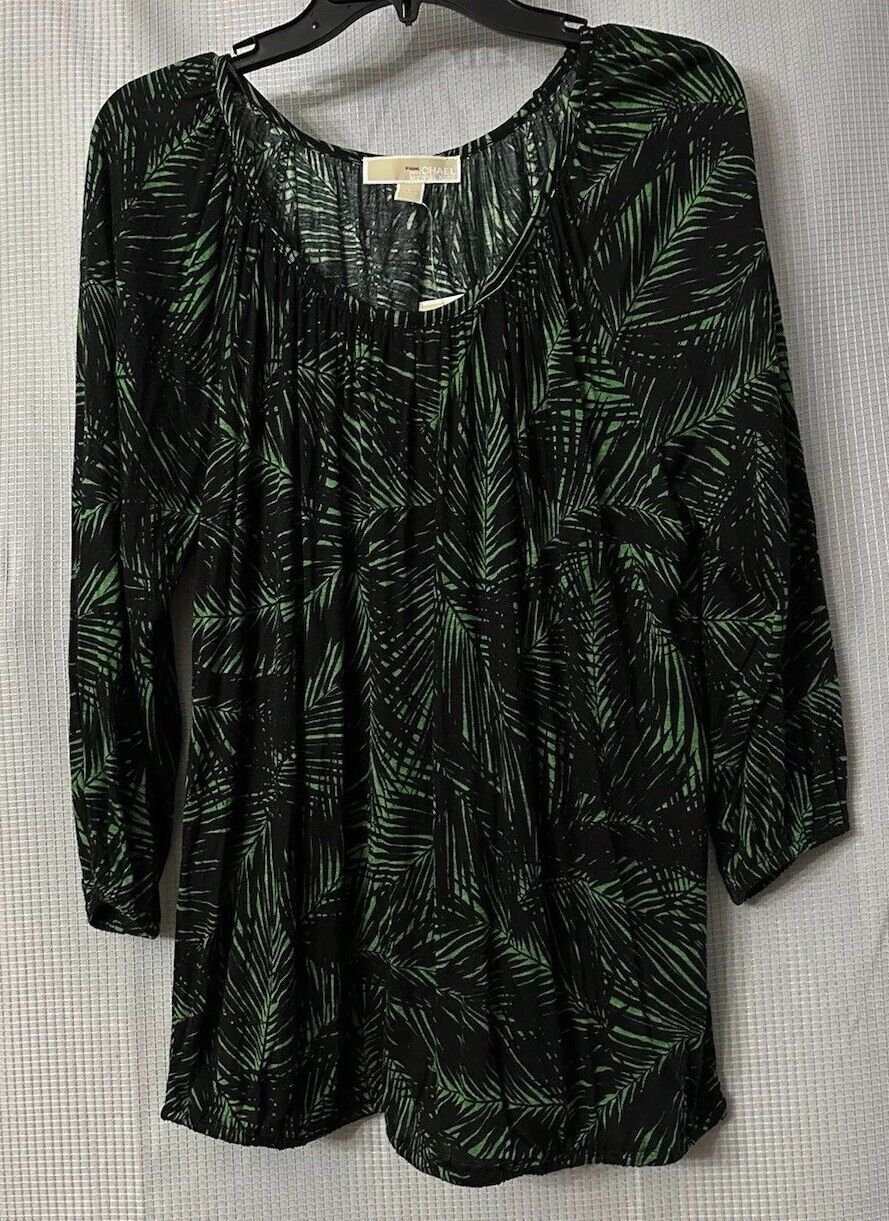 NWT Michael Kors Womens Long Sleeve Pullover Top Blouse Shirt Size Large