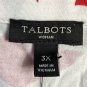 NWT Talbots Womens Red White Floral Short Sleeve Top Blouse Shirt Plus Size 3X