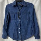NWT Banana Republic Womens Long Sleeve Denim Dillon Shirt Top Size XXS Petite