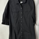 NWT Laurie Ferraro The Drop Womens Black Mid Button Mini Shirt Dress Size Large