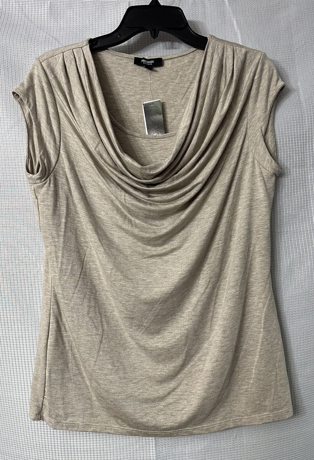 NWT Premise Designer Studio Short Sleeve Stretch Top Blouse Shirt Size Large