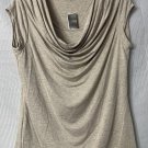 NWT Premise Designer Studio Short Sleeve Stretch Top Blouse Shirt Size Large