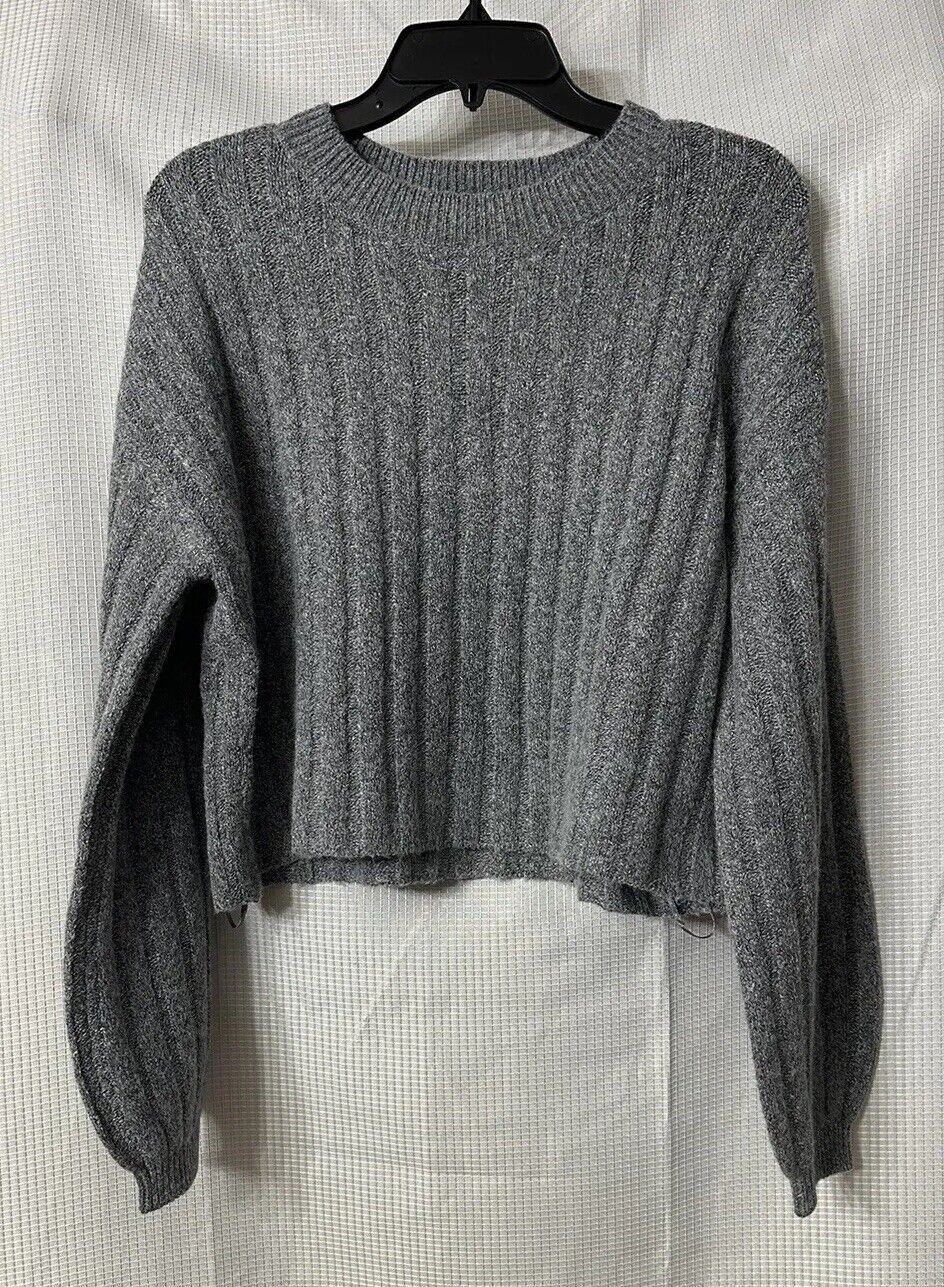 NWT BP. Womens Designer Long Sleeve Pullover Gray Sweater Size Medium