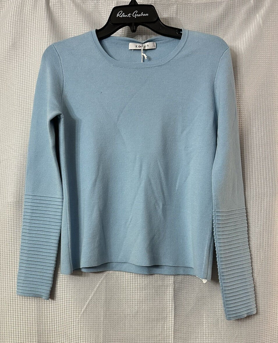 NWT Kokun Milano Pullover Bamboo Cashmere Womens Long Sleeve Sweater Size XS
