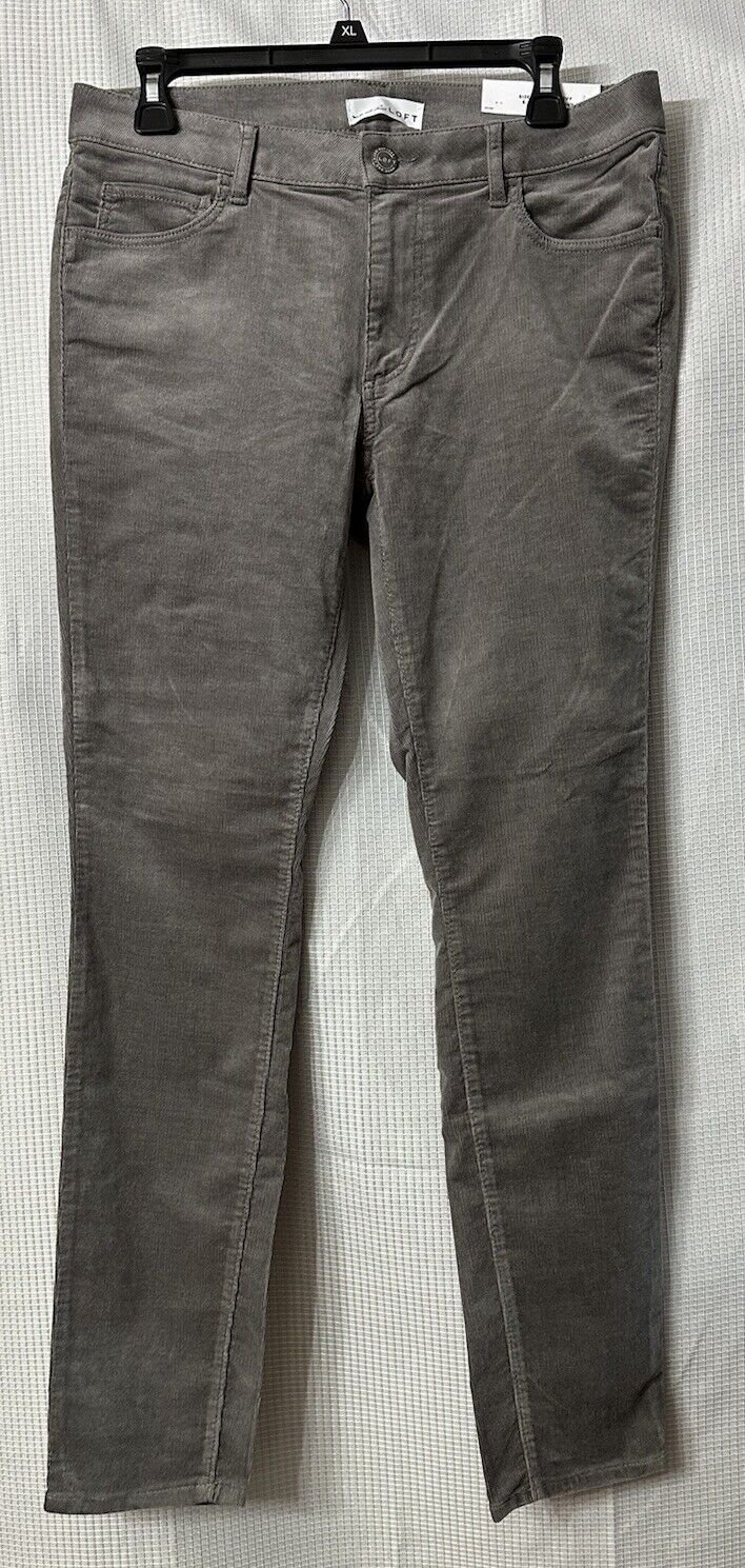 NWT LOFT made and loved Ann Taylor Womens Gray Corduroy Curvy Skinny Pants 6/28