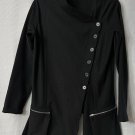 Lurdes Bergada Womens Black Button Light Weight Basic Coat Jacket Size Medium