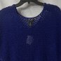 NWT Black Label by Chicos Womens Short Sleeve Blue Open Knit Sweater Top Size 2