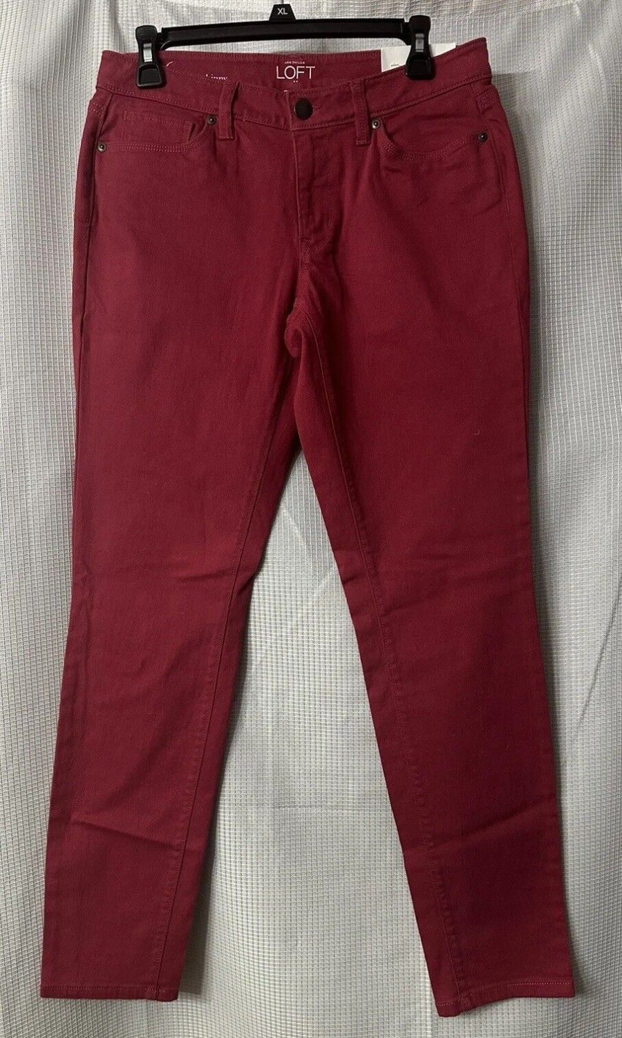 NWT Ann Taylor LOFT Womens Curvy Skinny Stretch Jeans Cranberry Size 6