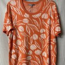 NWT Daniel Rainn Womens Penelope Short Sleeve Intarsia Pullover Top Shirt XL