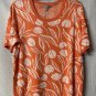 NWT Daniel Rainn Womens Penelope Short Sleeve Intarsia Pullover Top Shirt XL