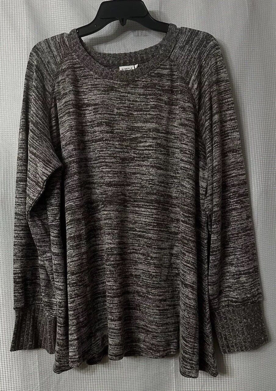 NWT Simple by Suzanne Betro Womens Long Sleeve Pullover Top Blouse Plus Size 3X