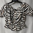 NWT J. Crew Womens Short Sleeve Elastic Neckline Top Blouse Shirt Size Medium