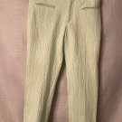 NWT ZARA BASIC Women's Lime Green Pants Cuffed Slacks Casual Size Large