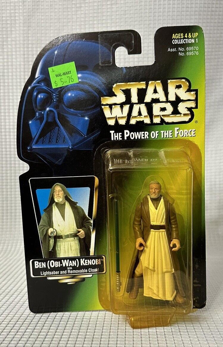 NEW Star Wars POTF Ben (Obi-Wan) Kenobi with Lightsaber & Cloak Kenner 1997 NIP