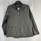 NWT Shannon Passero Womens Long Sleeve Button Gray Shirt Top Blouse Size S/P
