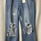 NWT Forever 21 90s Fit Womens Destroyed Loose Fit Relaxed Leg Jean Denim Size 30