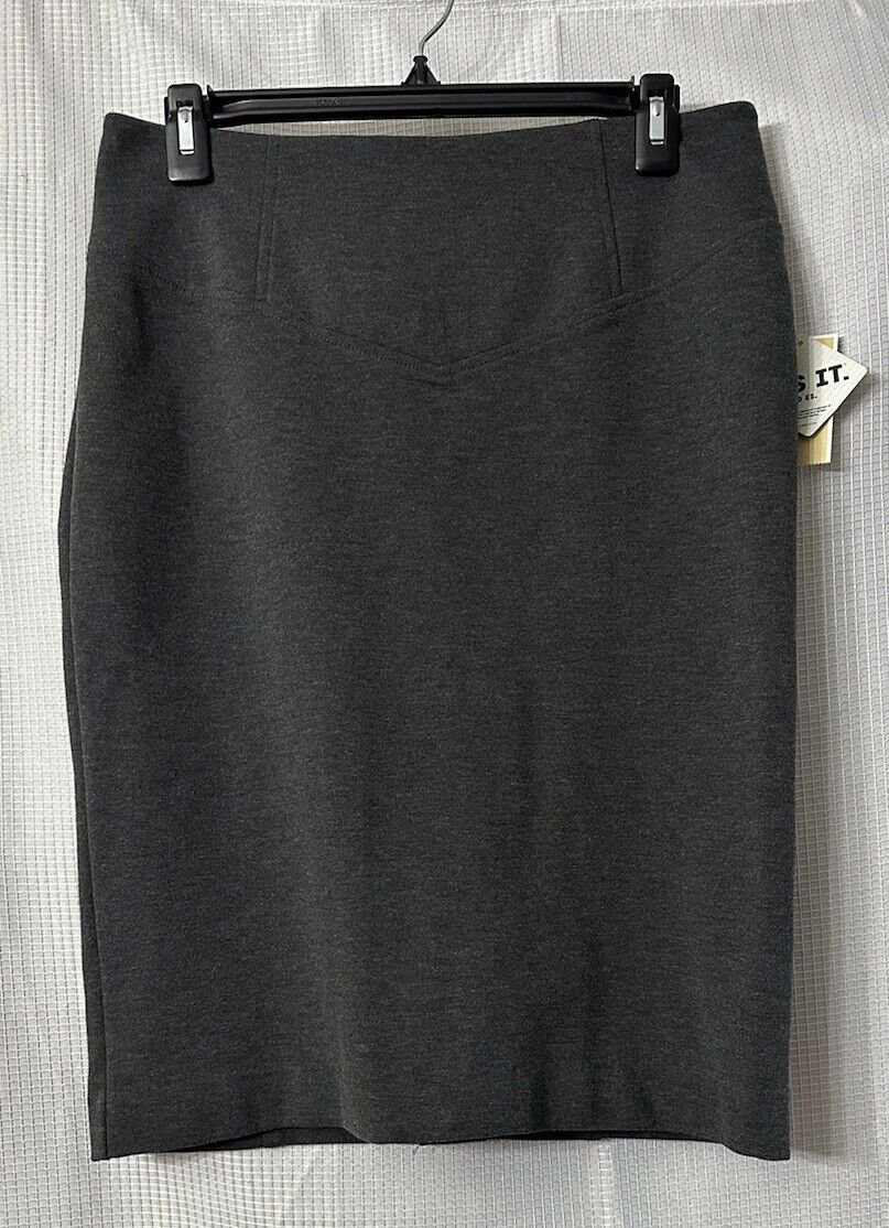 NWT Michael Kors Womens Gray Lined Stretch Zipped Skirt Size 6