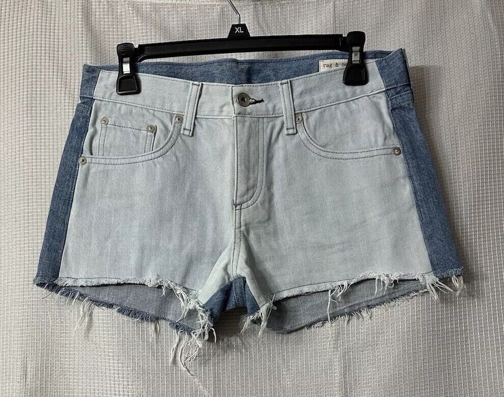 Rag & Bone New York Dounle Blues Womens Cut Off Jean Denim Shorts Size 26