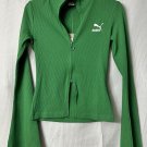 NWT Puma Womens Classics Ext Ribbed Jacket Green Long Sleeve Size Small