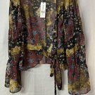 NWT BCBGeneration Womens Long Sleeve Sheer Open Shirt Top Blouse Size Medium