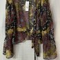 NWT BCBGeneration Womens Long Sleeve Sheer Open Shirt Top Blouse Size Medium