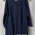 NWT J. Jill Womens Long Sleeve Everyday Blue Top Blouse Shirt Size Medium Petite