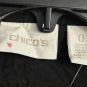 NWT Chicos Womens Long Sleeve Black Open Front Moto Jacket Lightweight Size 0