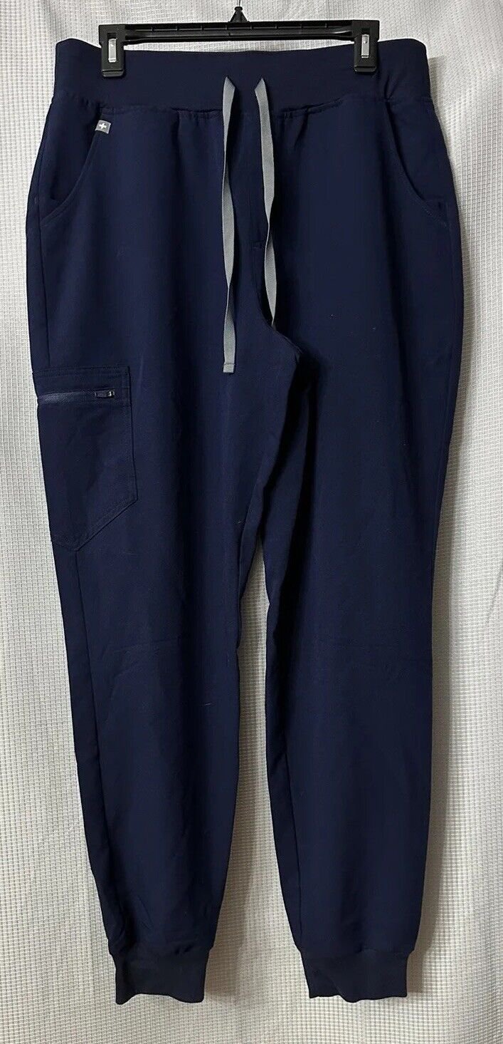 NWT FIGS High Waist Navy Blue Zamora Womens Jogger Yoga Scrubs Pants Size Large