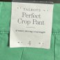 NWT Talbots Womens Green Perfect Crop Slim Leg Stetch Pants Slacks Size 4