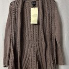 NWT Pure Handknit Womens Long Sleeve Open Front Sweater Size S/M
