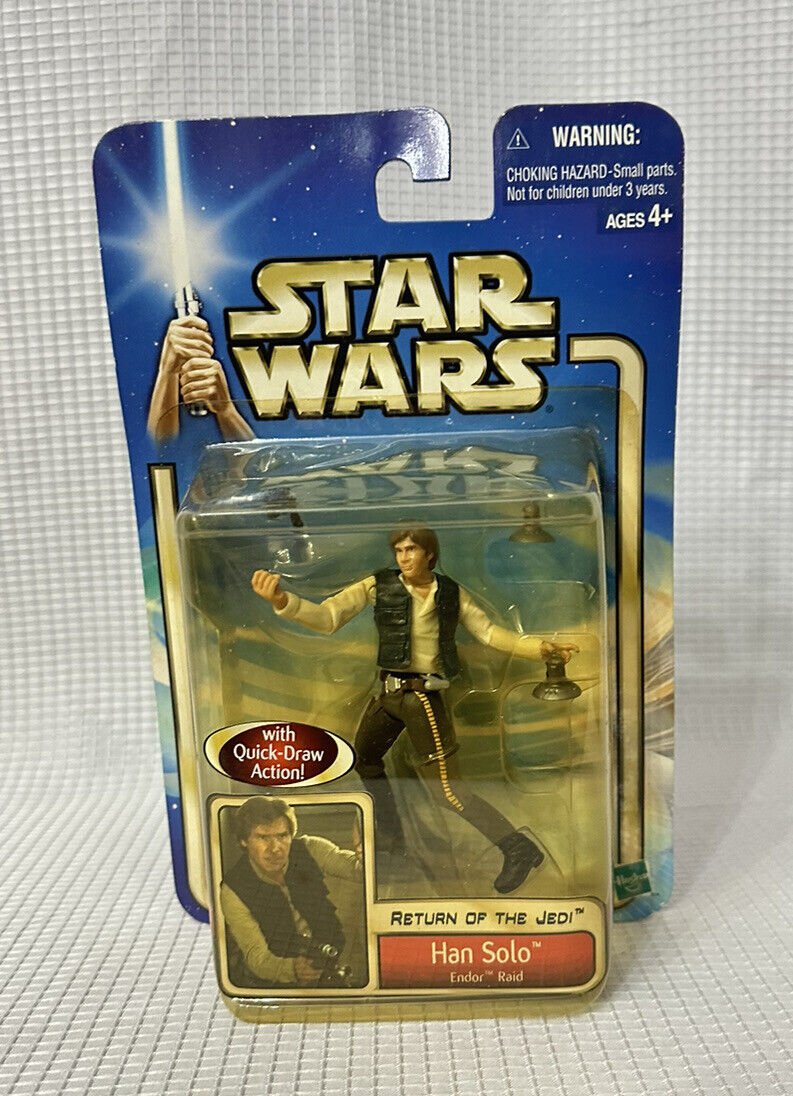 2002 Star Wars Saga Han Solo Endor Raid Action Figure Hasbro MOC NIP
