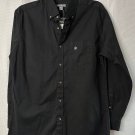 NWT Eddie Bauer Mens Long Sleeve Casual Black Button Twill Shirt Size Medium