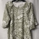 NWT Calvin Klein Womens 3/4 Sleeve Lined Floral Top Blouse Shirt Size Small