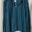 NWT Vila Viavery Womens Blue Coral Long Sleeve Top Blouse Shirt Size 38