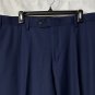 NWT Paul Fredrick Mens Cuffed Leg Blue Wool Blend Dress Pants Slacks Size 40x33