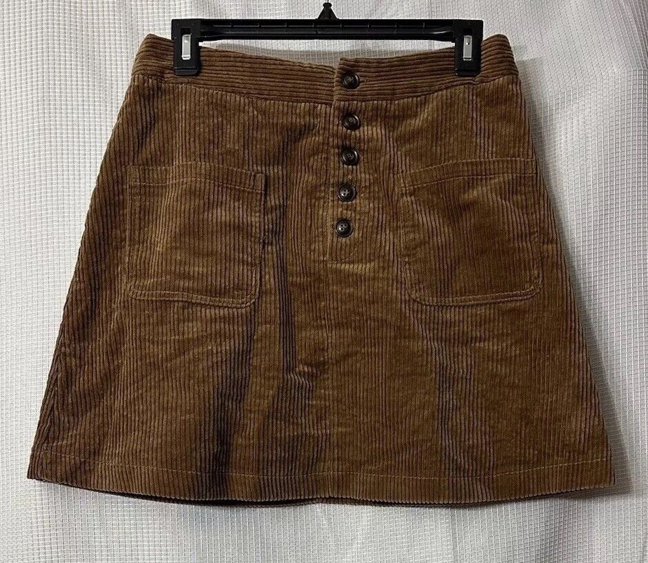 NWT Lost + Wander Womens Cotton Lined Brown Casual Skirt Size Medium